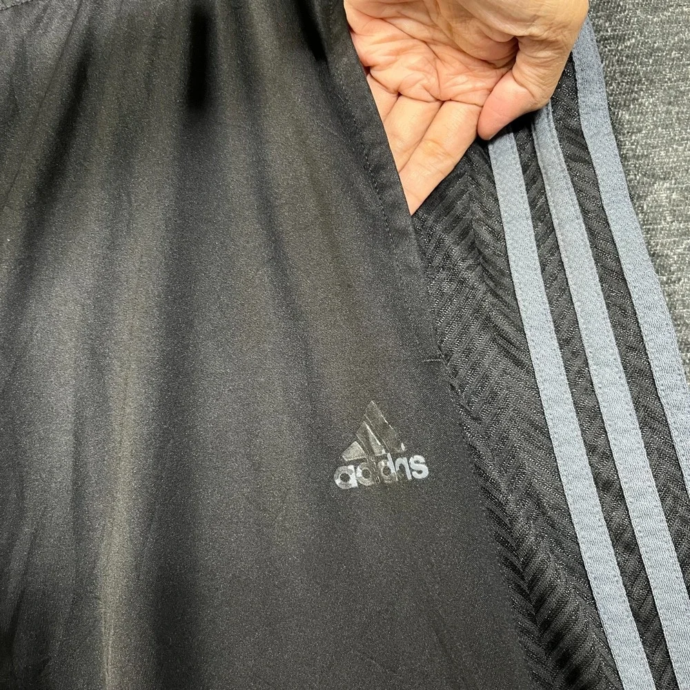 Adidas Climalite Track Pants Men's Black Elastic Waist Athletic Sportswear - XL